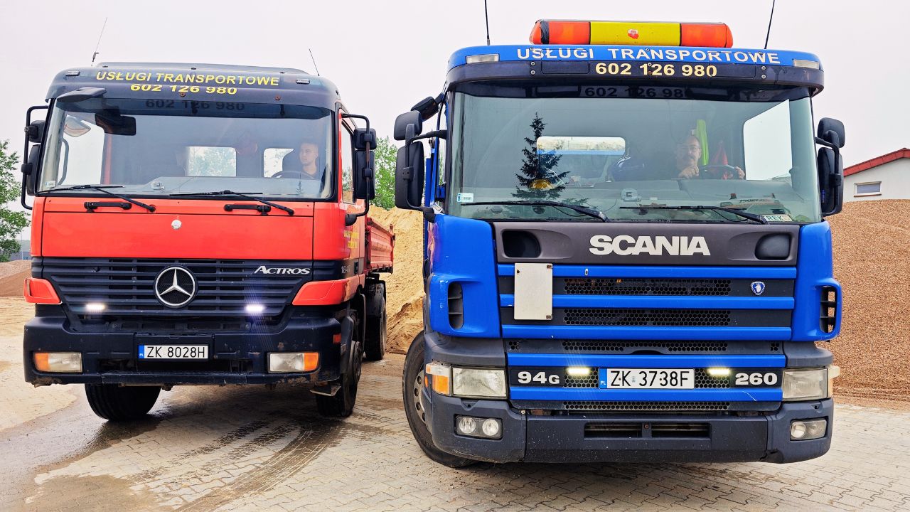 usługi transportowe, wywrotki, samochody cięząrowe do transportu materiałów sypkich, piachu, gruzu