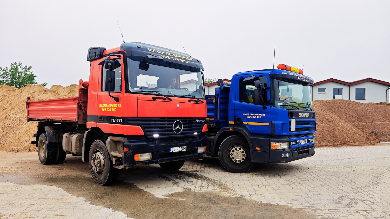 uslugi transportowe, sprzedaż piachu, gruzu i materiałów sypkich